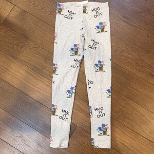 Market Gray Kids Leggings with Fun Print Size 8-10